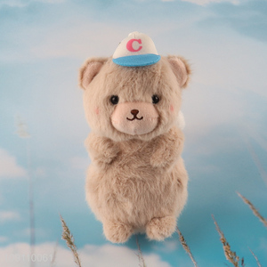 Popular products baseball bear shape plush pendant keychain for gifts