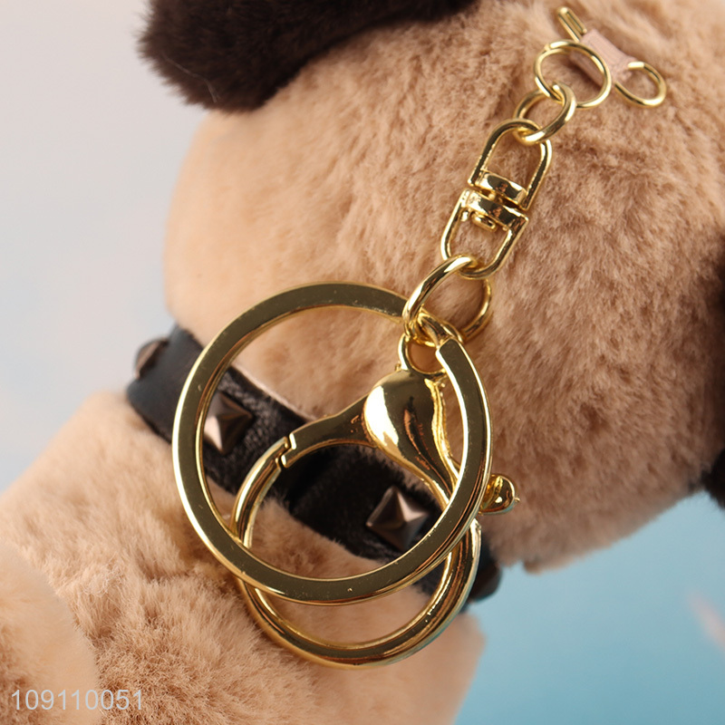 Good selling plush puppy pendant portable keychain wholesale