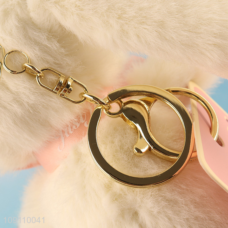 Hot selling rabbit shape soft plush animal toys pendant keychain