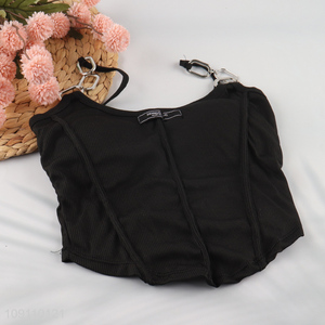 Factory Supply Women's Strap Crop Top Cami Bra Top for Outer Wear