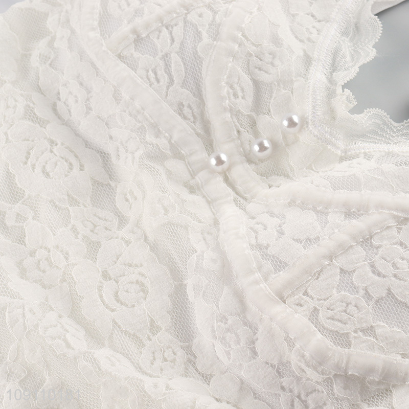 China Imports Women's Strap Crop Top Sexy Lace Corset Crop Top