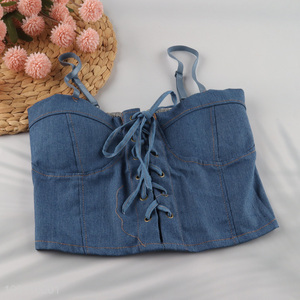 New Product Denim Cami Crop Top Tank Top for Women and Girls