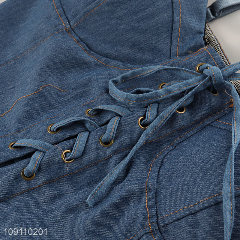 New Product Denim Cami Crop Top Tank Top for Women and Girls