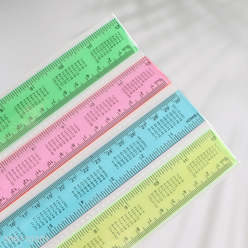 Wholesale 4PCS Plastic Straight Rulers Set for Kids Students Office School