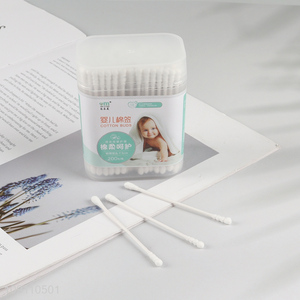 Hot Sale 200 Count Plastic Stick Cotton Swabs Baby Cotton Buds
