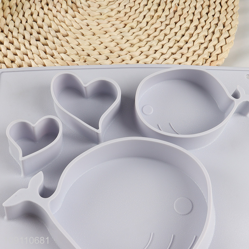 High Quality Toddler Plate Non-Slip Divided Silicone Baby Plate