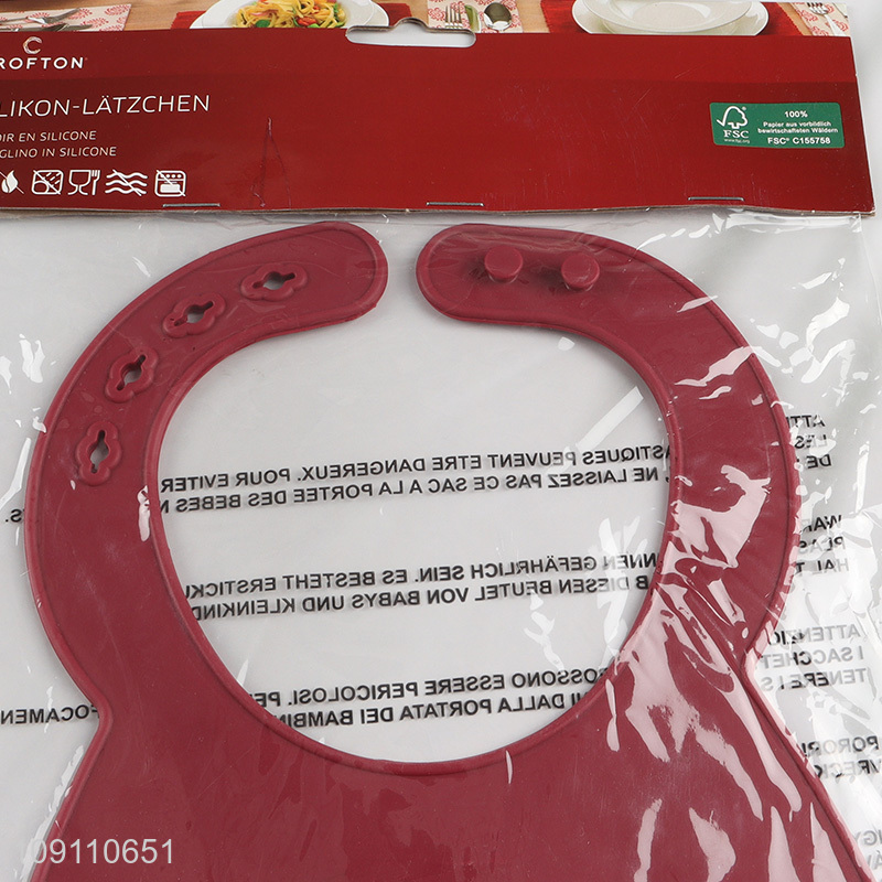 New Product Waterproof Adjustable Soft Silicone Baby Feeding Bibs