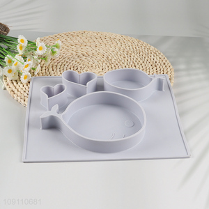 High Quality Toddler Plate Non-Slip Divided Silicone Baby Plate