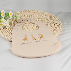 Factory Supply Waterproof Silicone Baby Bibs With Food Catcher