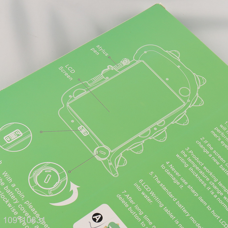 China supplier cartoon dinosaur shape LCD writing tablet painting tablet