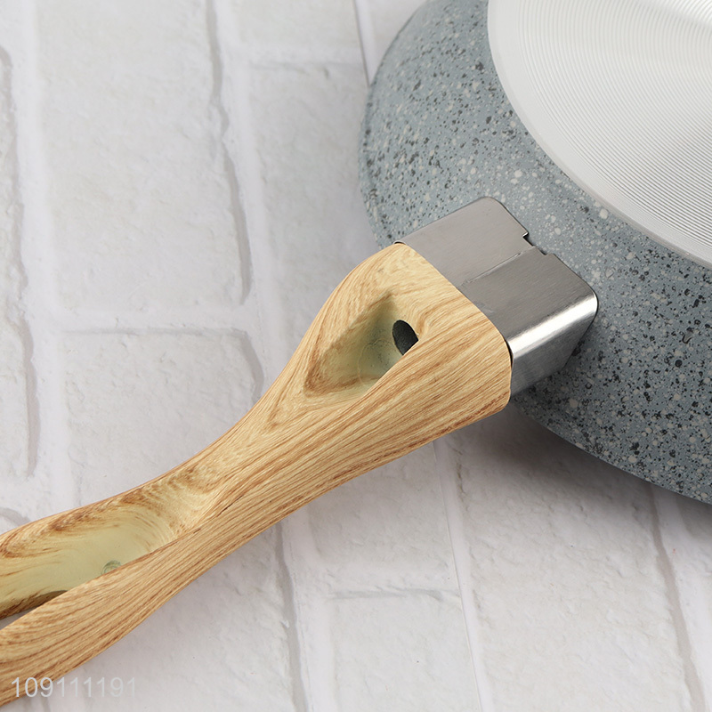 Popular products non-stick kitchen cooking frying pan with wooden handle