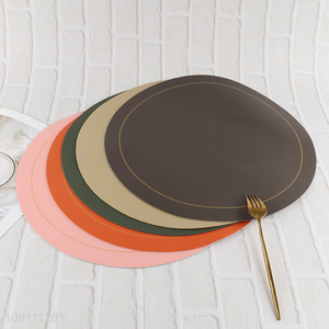 China products round multicolor pu leather place mat dinner mat