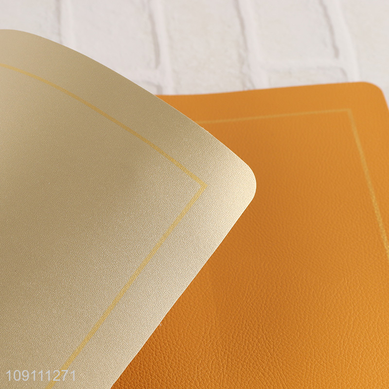 Good selling rectangle pu leather multicolor place mat dinner mat