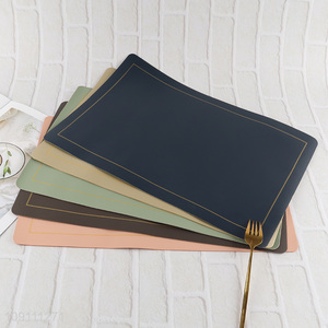 Good selling rectangle pu leather multicolor place mat dinner mat