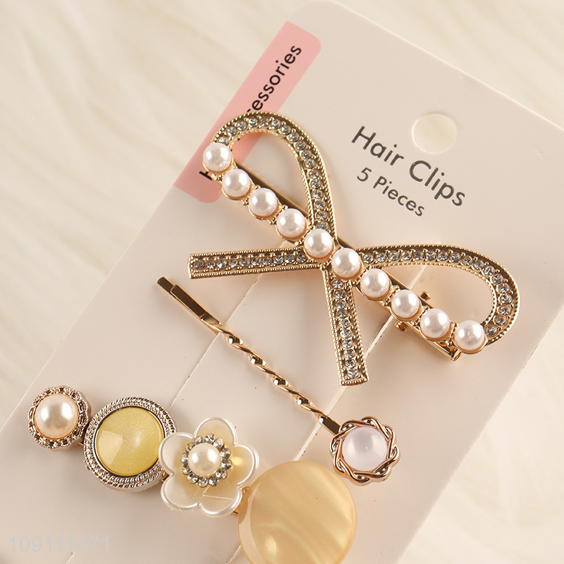 Best selling 5pcs fashionable ladies hair clips hairpin hair accessories