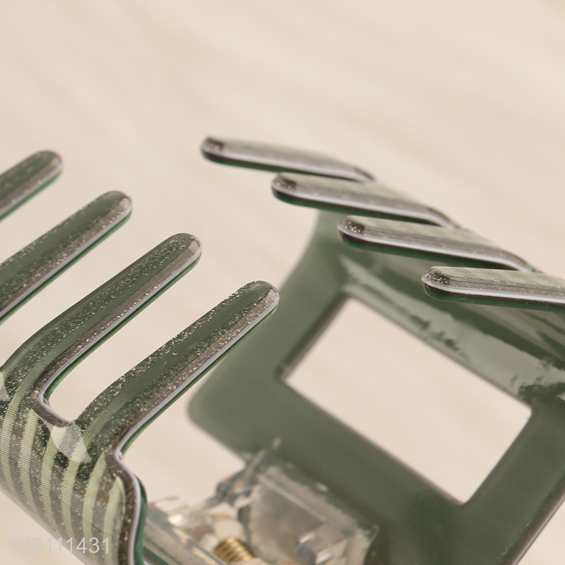Hot items green rectangle anti-slip hair claw clips hair accessories