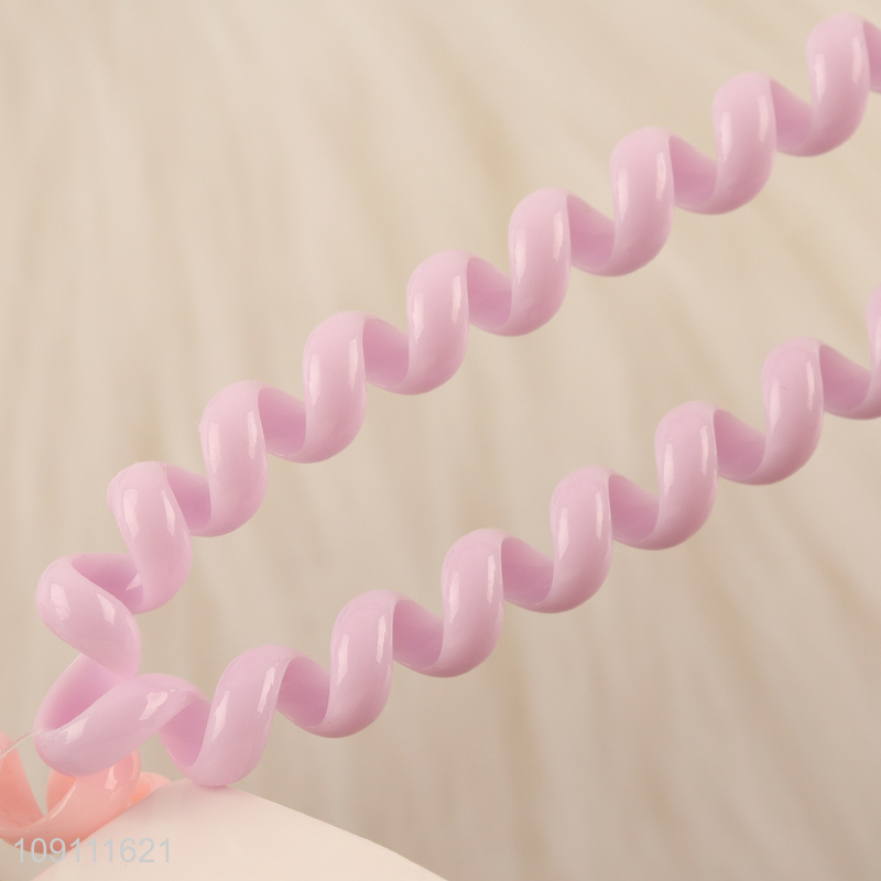 Wholesale Colored Telephone Wire Elastic Hair Bands Summer Candy Girl's Rubber Bands