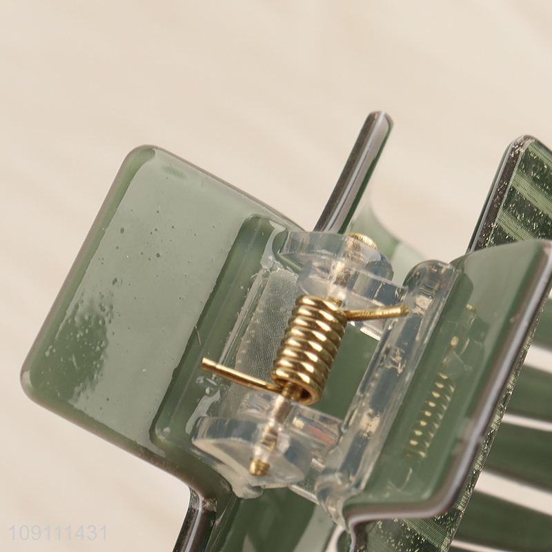 Hot items green rectangle anti-slip hair claw clips hair accessories