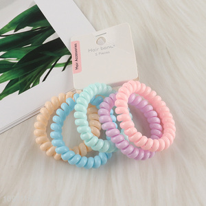 Wholesale Colored Telephone Wire Elastic Hair Bands Summer Candy Girl's Rubber Bands