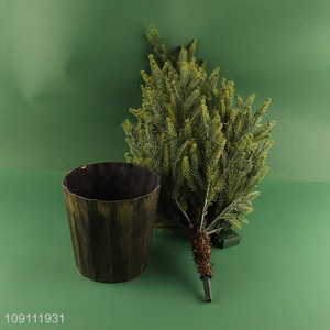 Hot selling home garden decoration mini christmas tree with pot