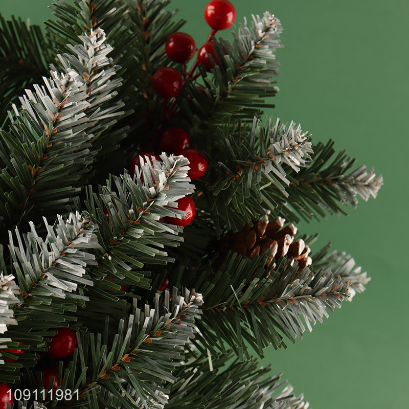 Good sale home office desktop decoration mini christmas tree with berries