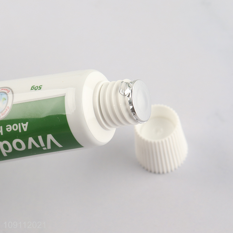China products 50g oral care teeth cleaning aloe toothpaste