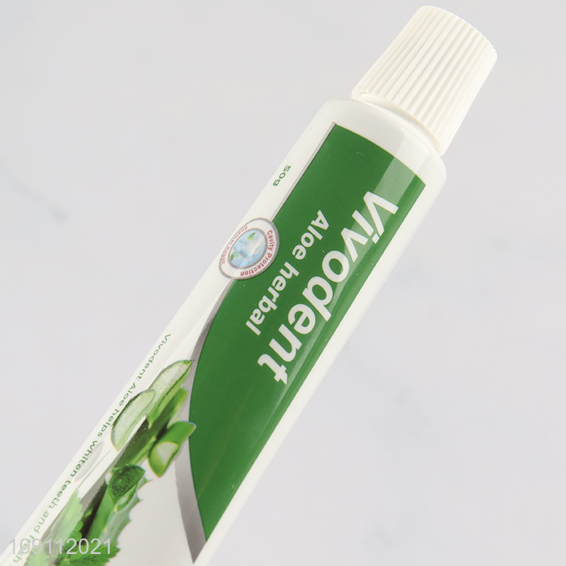 China products 50g oral care teeth cleaning aloe toothpaste