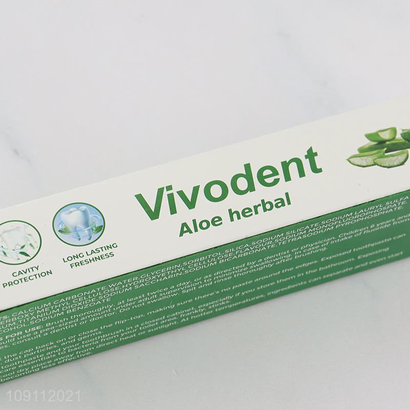 China products 50g oral care teeth cleaning aloe toothpaste