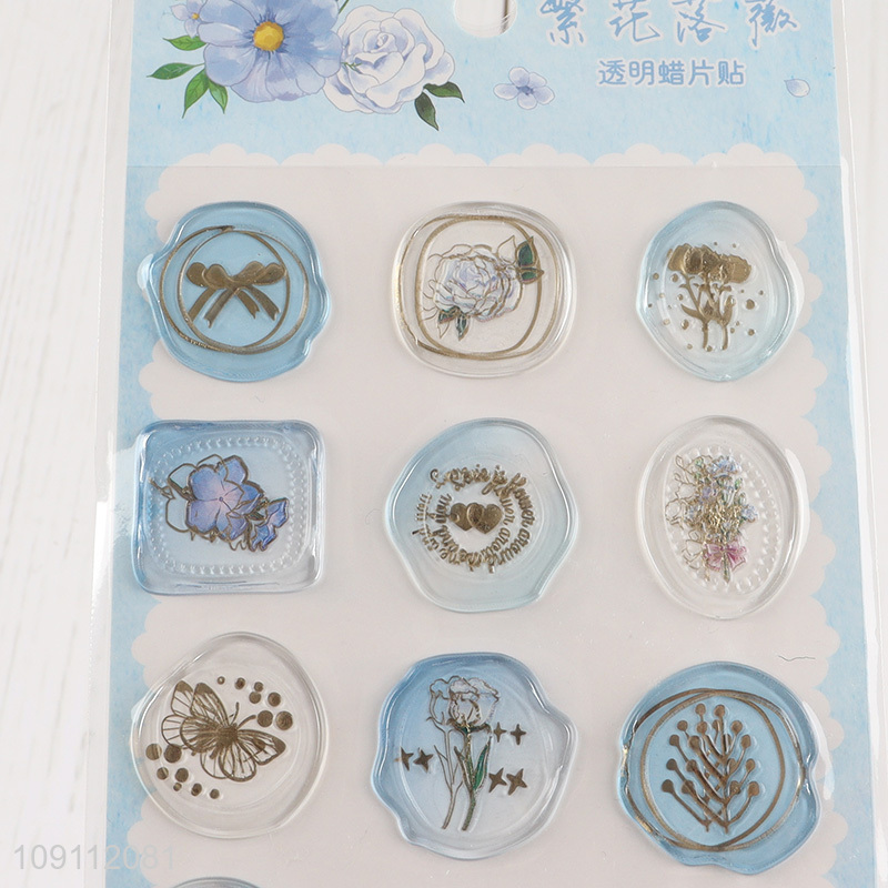 Hot Selling Clear Floral Wax Stickers Exquisite Self-Adhesive Envelope Seals