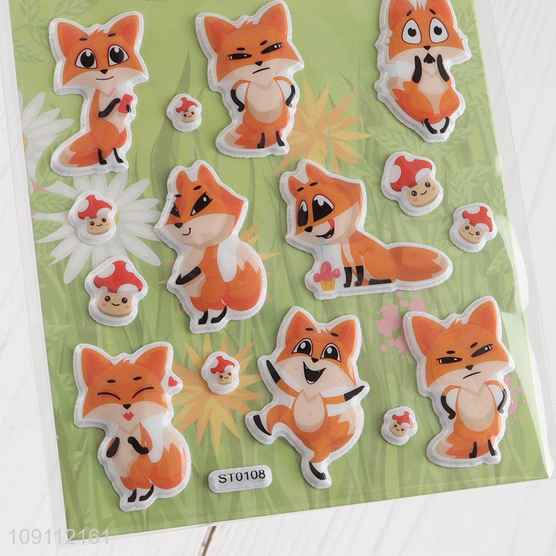 Factory Price Cute Cartoon Fox Stickers for Laptop Computer Water Bottle