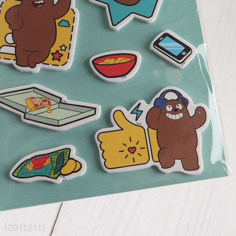 Hot Sale 3D Puffy Stickers Cartoon Bear Stickers for Laptop Water Bottle