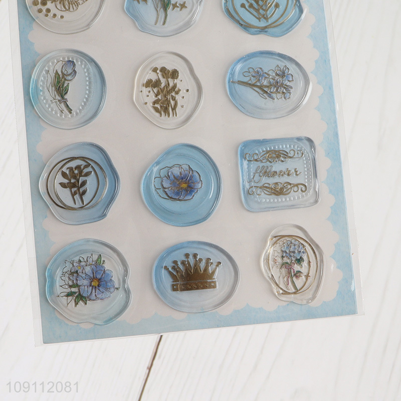 Hot Selling Clear Floral Wax Stickers Exquisite Self-Adhesive Envelope Seals