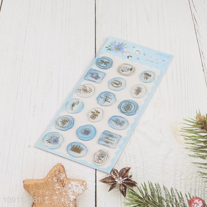 Hot Selling Clear Floral Wax Stickers Exquisite Self-Adhesive Envelope Seals