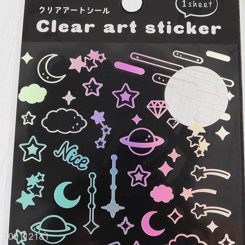 Hot Selling Clear Art Stickers Scrapbooking Stickers Moon Star Cloud Stickers