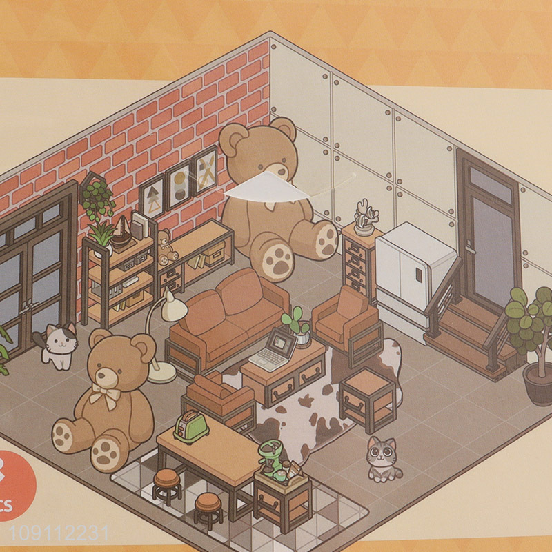 New Product Diy 3D House Stickers Cute Cartoon Scenery Stickers for Kids