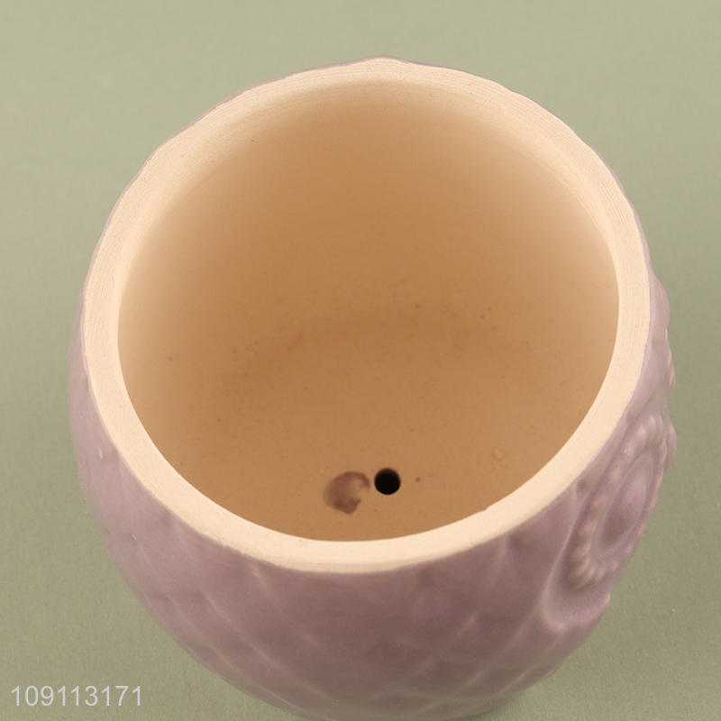 Factory supply round home decor ceramic mini flower pot for sale