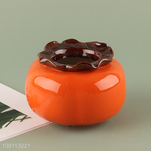 Factory direct sale persimmon shape ceramic mini flower pot for home decor