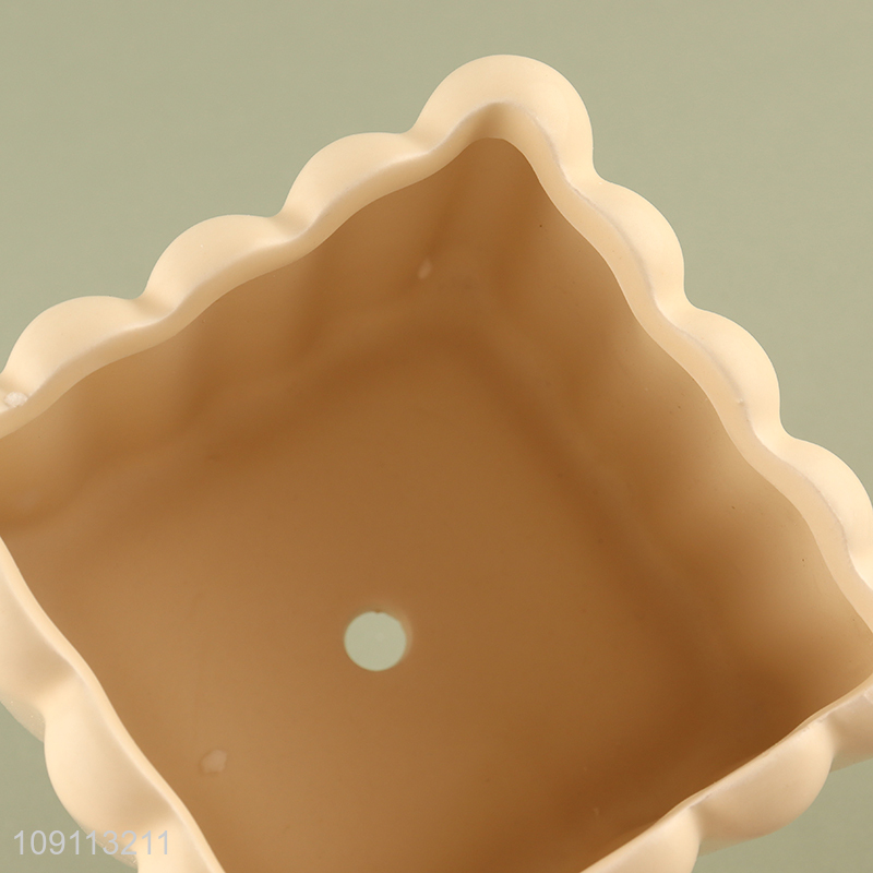 Top quality sqaure ceramic mini flower pot living room decoration for sale