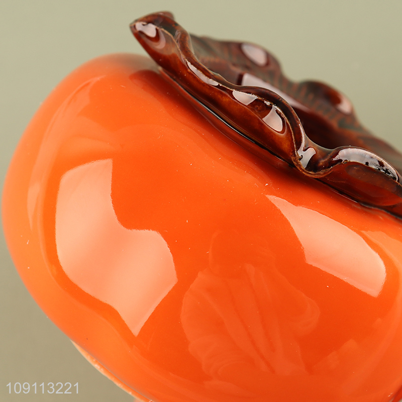 Factory direct sale persimmon shape ceramic mini flower pot for home decor