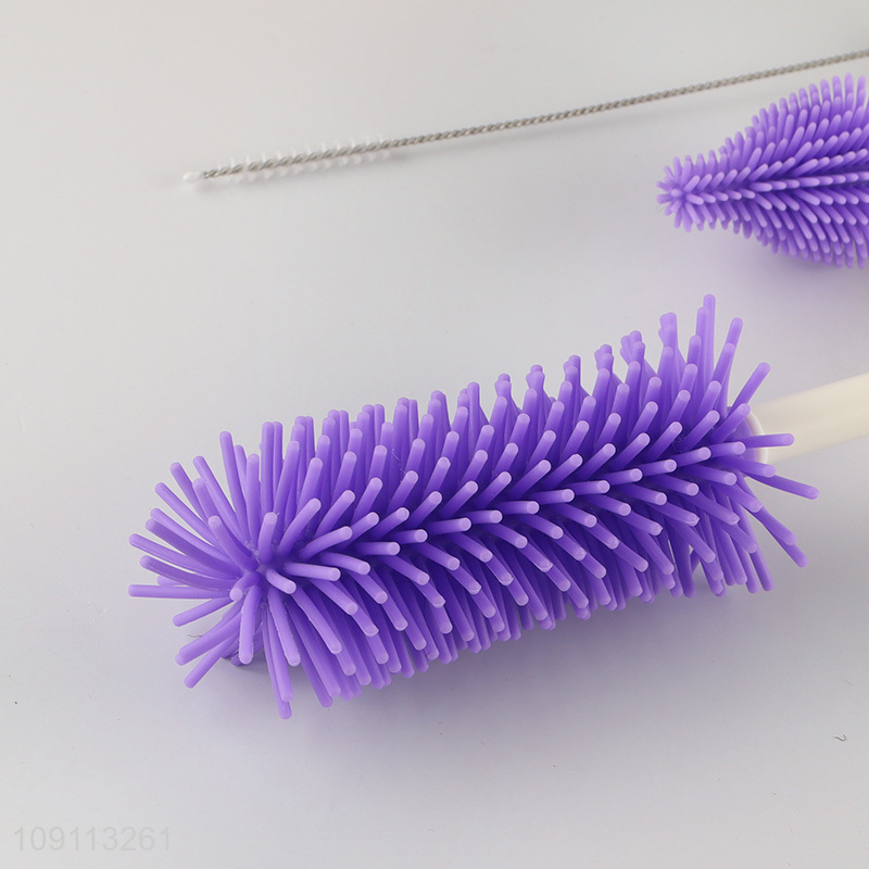 Hot selling professional silicone baby bottle brush set wholesale