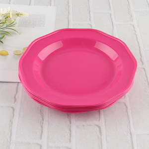 Popular products 6pcs plastic disposable tableware plate dessert plate