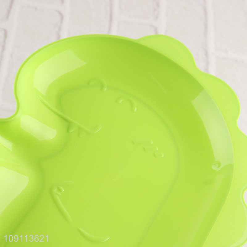 Online wholesale cartoon dinosaur shape 6pcs plastic disposable tableware plate