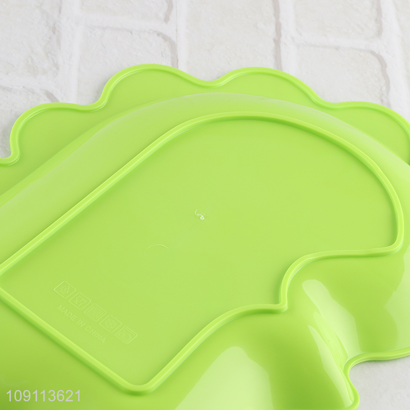 Online wholesale cartoon dinosaur shape 6pcs plastic disposable tableware plate