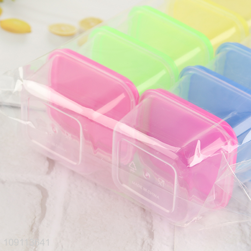 Factory wholesale 10pcs plastic mini square storage container with lid