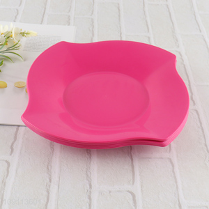 Most popular 6pcs plastic disposable tableware plate dessert plate