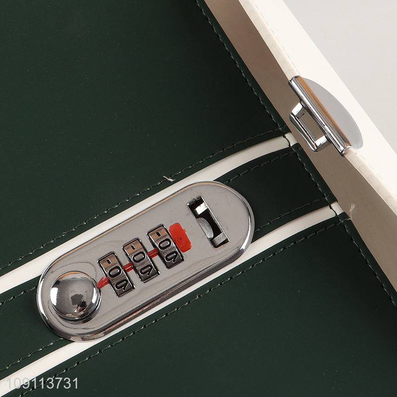 Good Quality A5 Lock Diary PU Leather Journal Notebook for Men Women