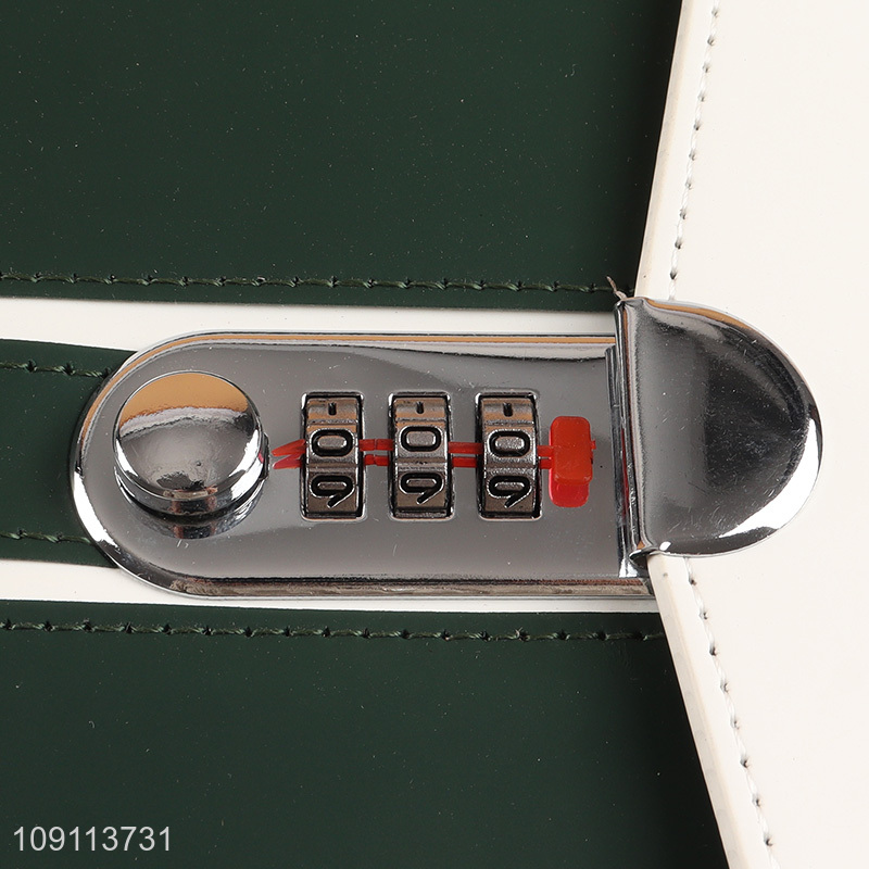 Good Quality A5 Lock Diary PU Leather Journal Notebook for Men Women