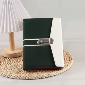 Good Quality A5 Lock Diary PU Leather Journal Notebook for Men Women