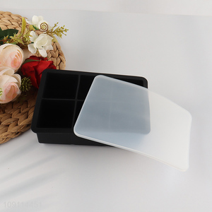 High quality silicone ice cube mold ice mold tray with lid