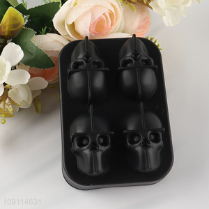 Latest products skull shape silicone ice ball mold ice cube maker